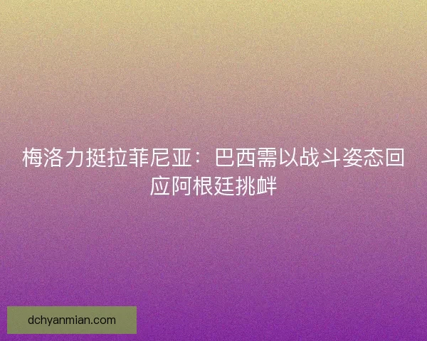 梅洛力挺拉菲尼亚：巴西需以战斗姿态回应阿根廷挑衅